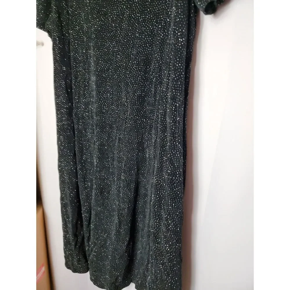 Vintage Long Ultra Dress New York Gown Black Sparkle 24W Made in USA 80s‎ 90s